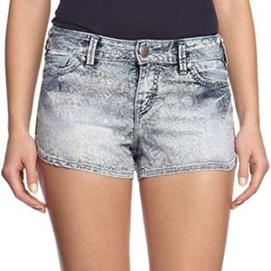 Silver Kristy Jean Shorts Bleached Graphic Sz 29